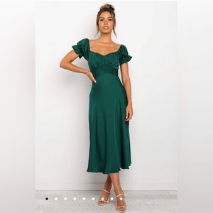 Petal and Pup Oralie Dress Emerald Green